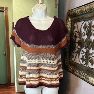 Hazel by Anthropology Burgundy Knit Sweater - must have Sz S